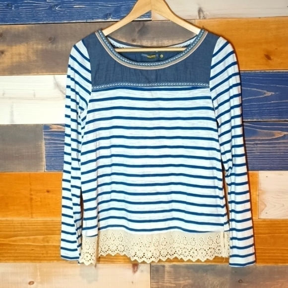 Anthropologie long sleeve top Little Yellow Button M - Picture 1 of 8